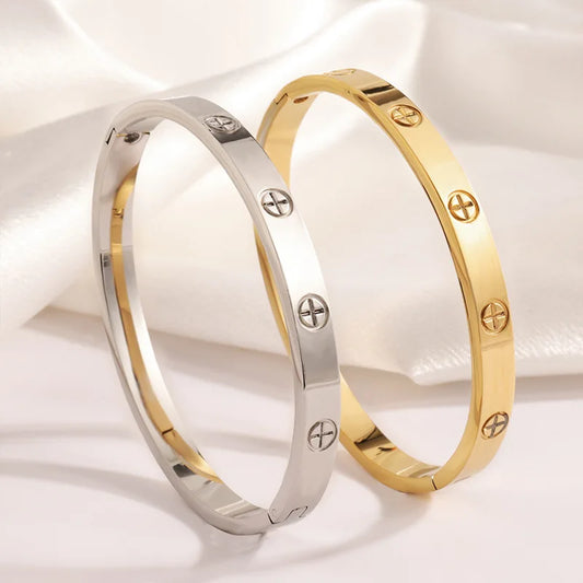 DivyaBlush  Zircon & Cross Nut Nail Bracelet for Women