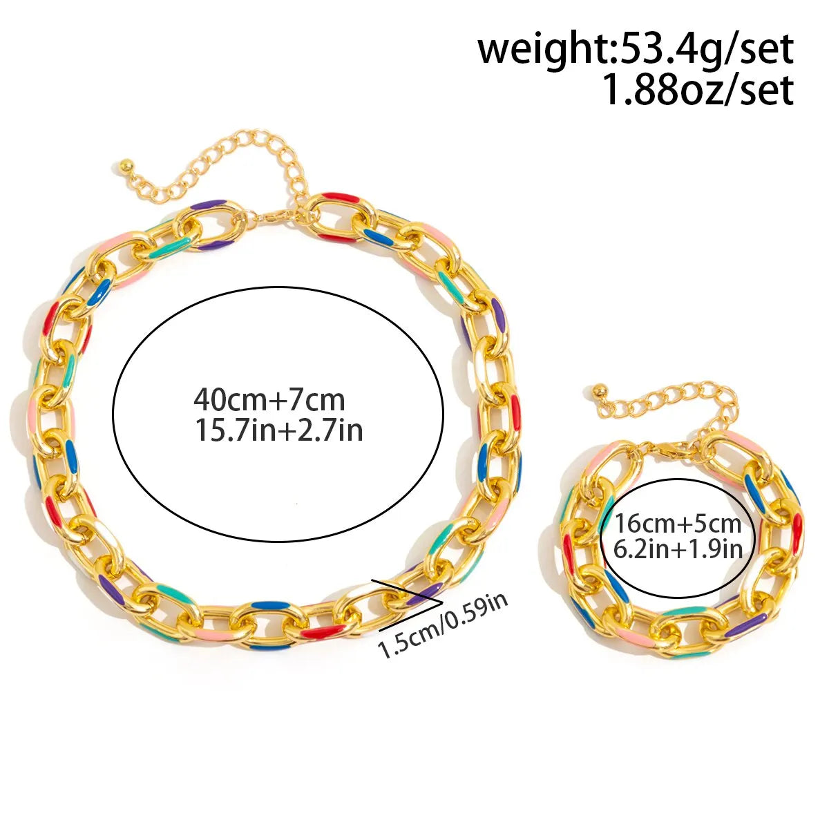 DivyaBlush Colorful Bohemian Necklace and Bracelet Set