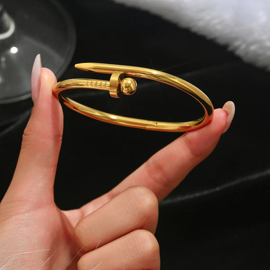 DivyaBlush European Steel nail gold bracelet